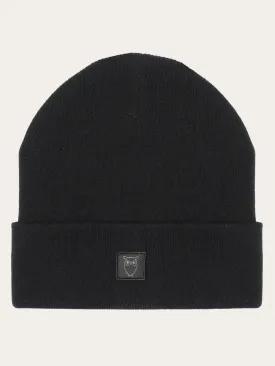 Double layer wool beanie - Black Jet