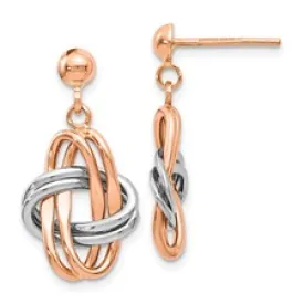 14K Two-tone Post Dangle Earrings