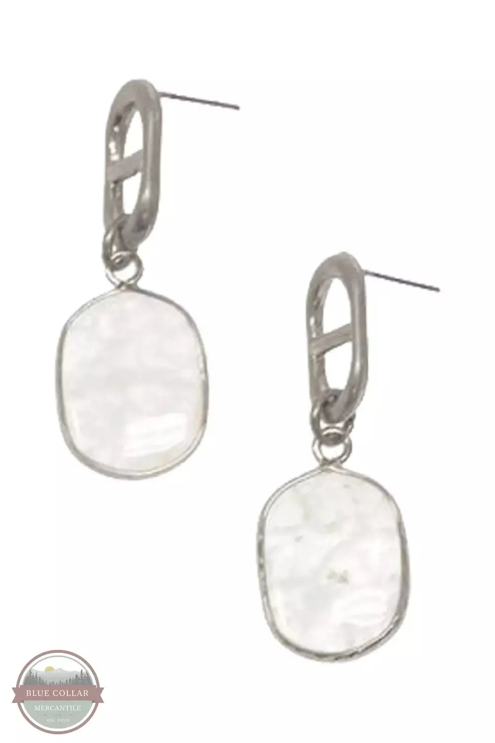 338-222 Clear Quartz Dangle Post Earrings