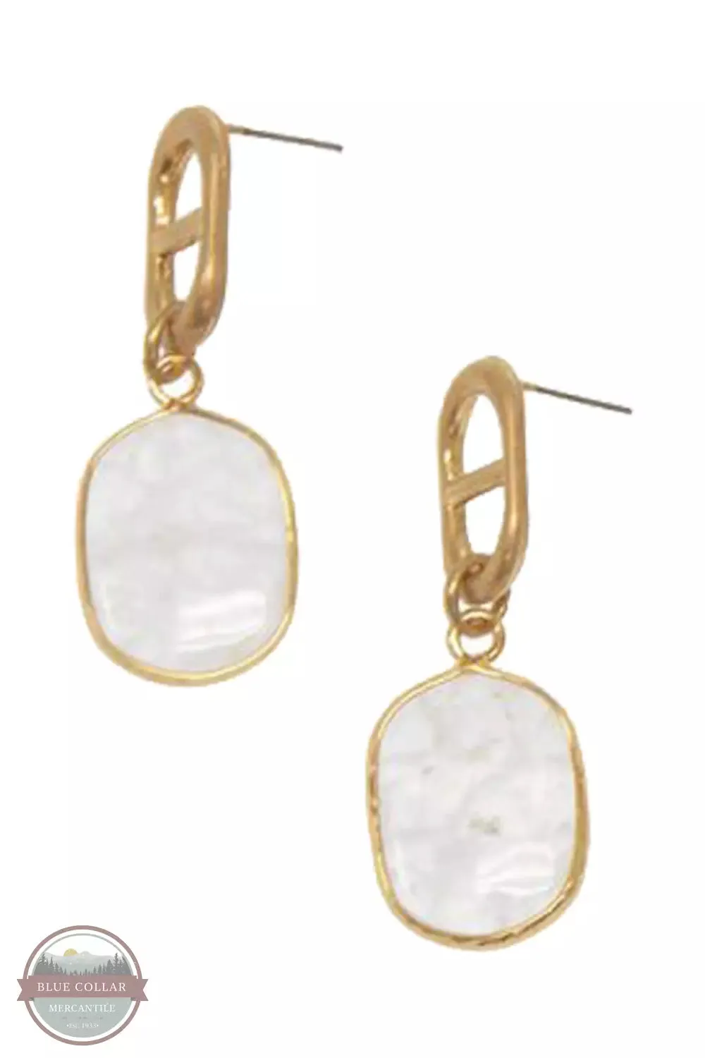 338-222 Clear Quartz Dangle Post Earrings