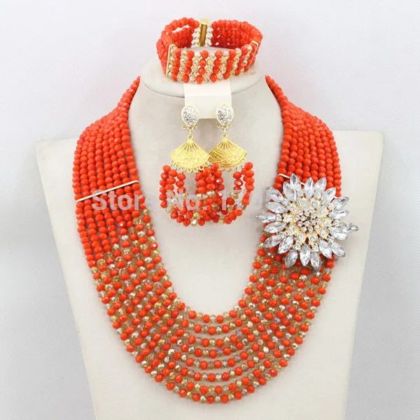 African Beads Jewelry Set Nigerian Wedding Beads for Brides