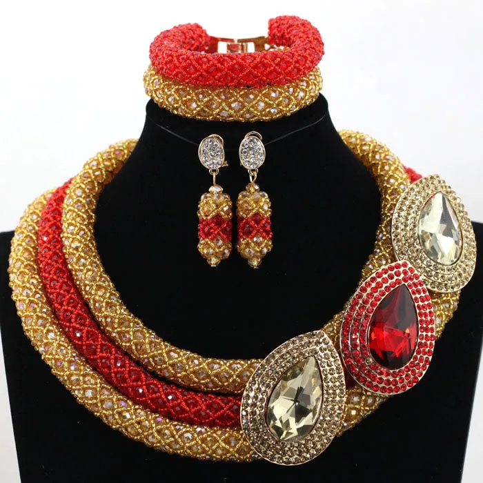 African Beads Jewelry Set Nigerian Wedding Beads for Brides