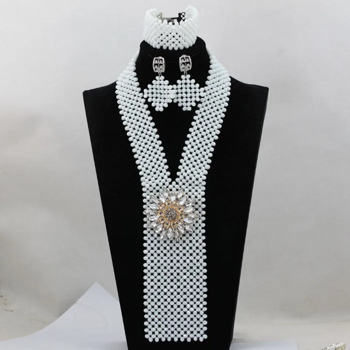 African Beads Jewelry Set Nigerian Wedding Beads for Brides