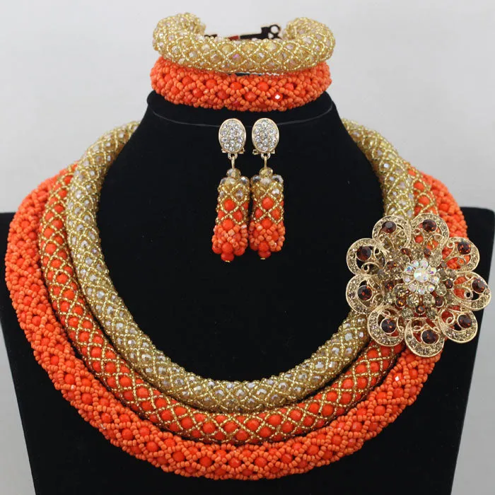 African Beads Jewelry Set Nigerian Wedding Beads for Brides