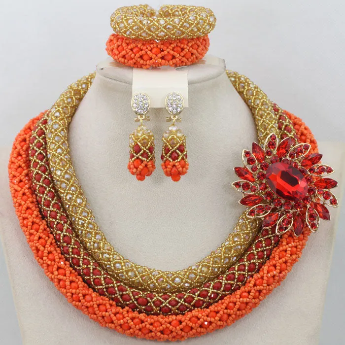 African Beads Jewelry Set Nigerian Wedding Beads for Brides