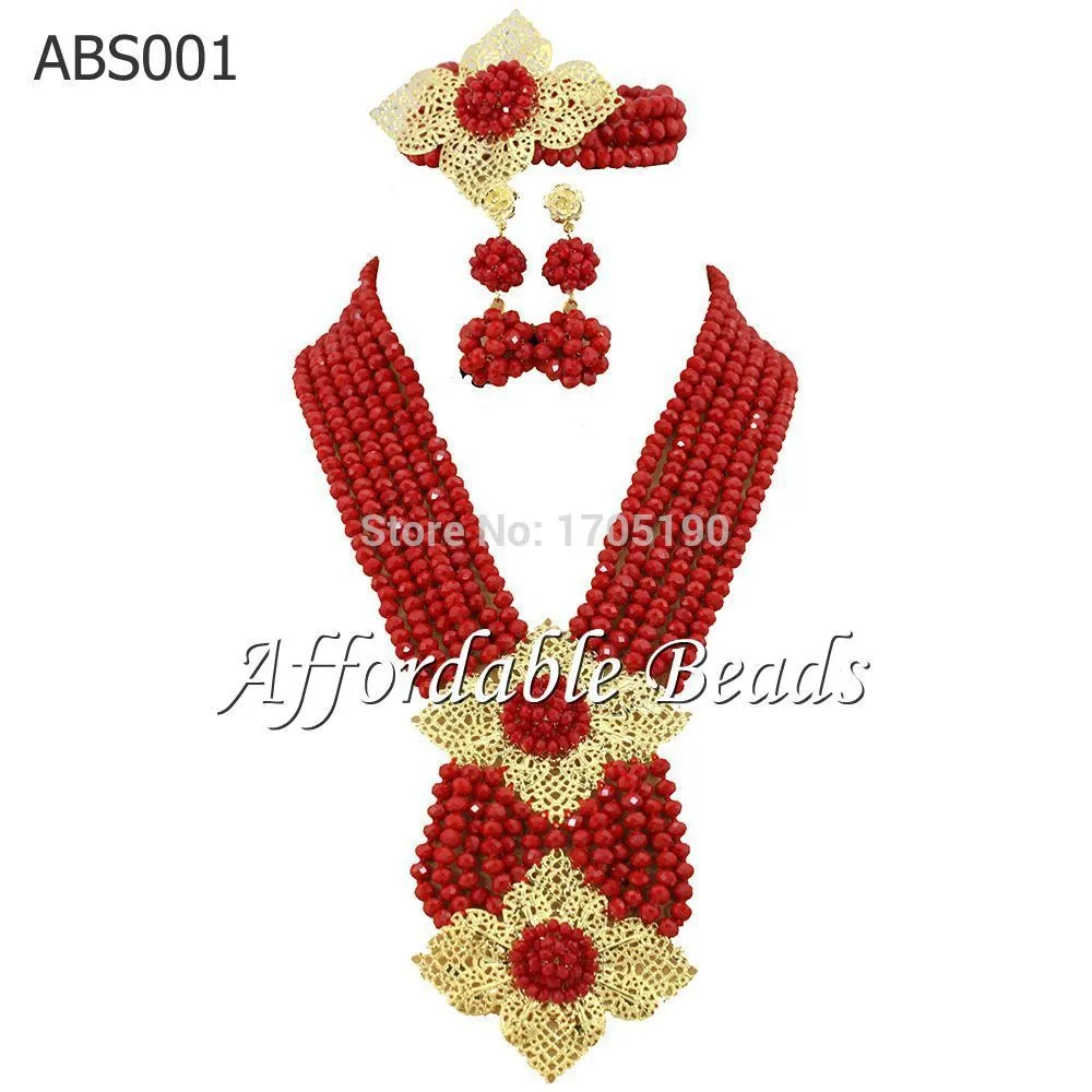 African Beads Jewelry Set Nigerian Wedding Beads for Brides