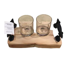 Ambrosia Maple Flight with Two Glasses, straight handle