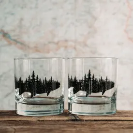 Black Lantern Whiskey Glass Set - Fish & Forest