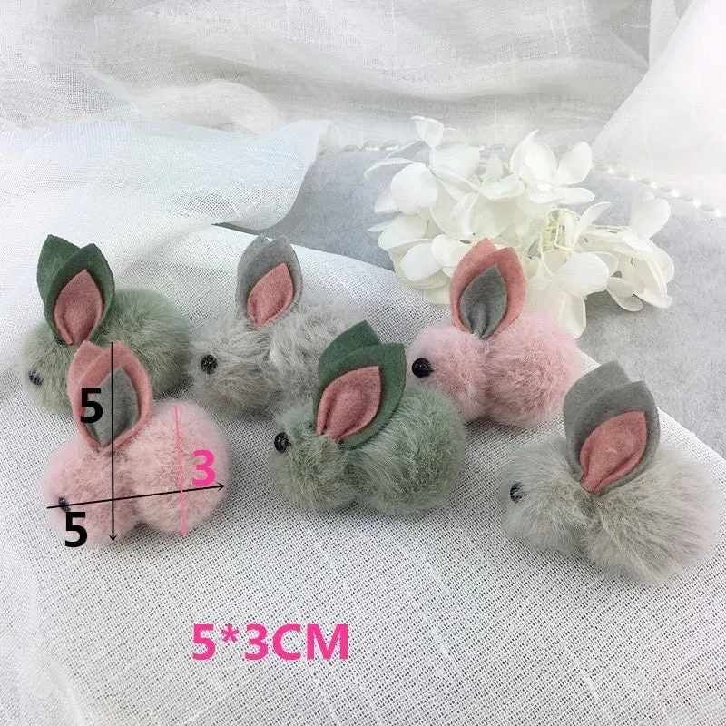 Bunny Rabbit Fluff Ball Hair Clip/Barrette