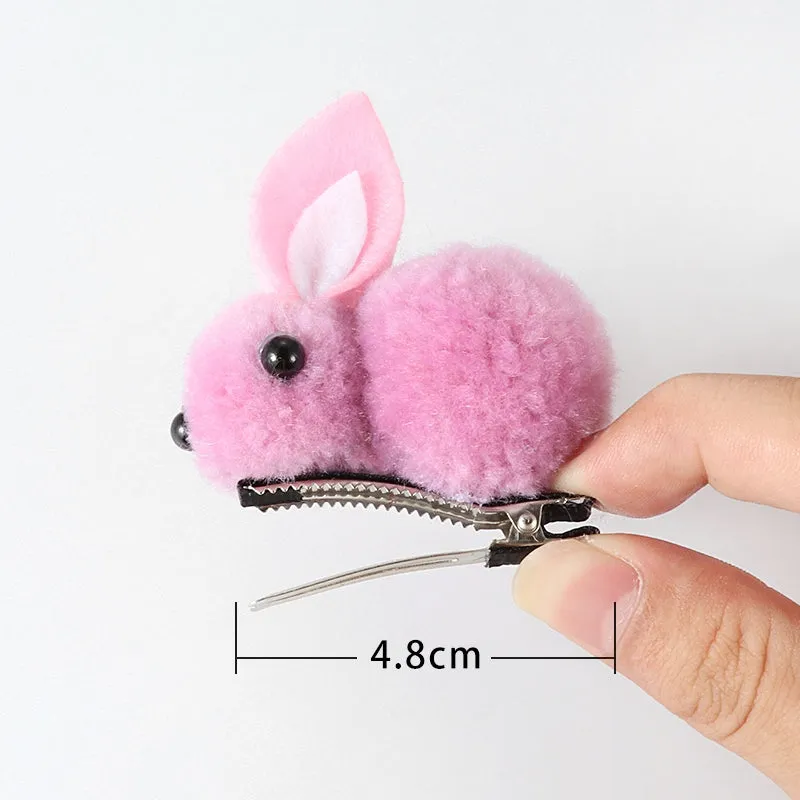 Bunny Rabbit Fluff Ball Hair Clip/Barrette