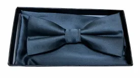 CASWELL'S BOW TIE & POCKET SQUARE SET CHARCOAL