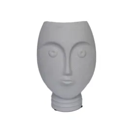 Ceramic Moon Face Planter White