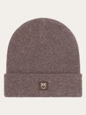 Double layer wool beanie - Demitasse (brown)