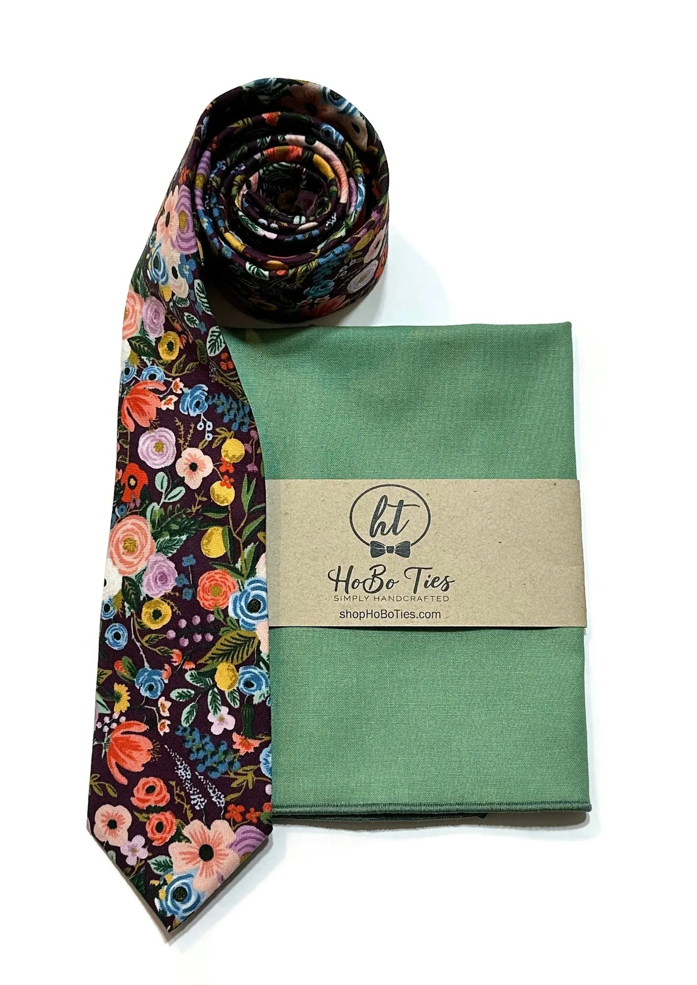 Eggplant Garden Party Petite Floral Necktie