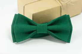 Emerald green bow tie |  linen pocket square