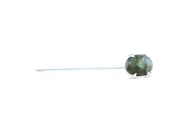 Facet Labradorite & Sterling Lapel Pin - Releases Negativity