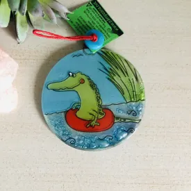 Fair Trade Ornament 104 Funny Alligator