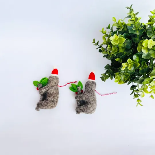 Felt Sloth Ornaments