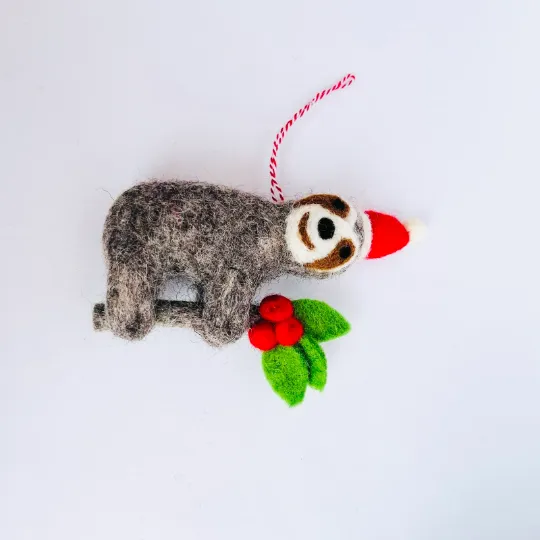 Felt Sloth Ornaments