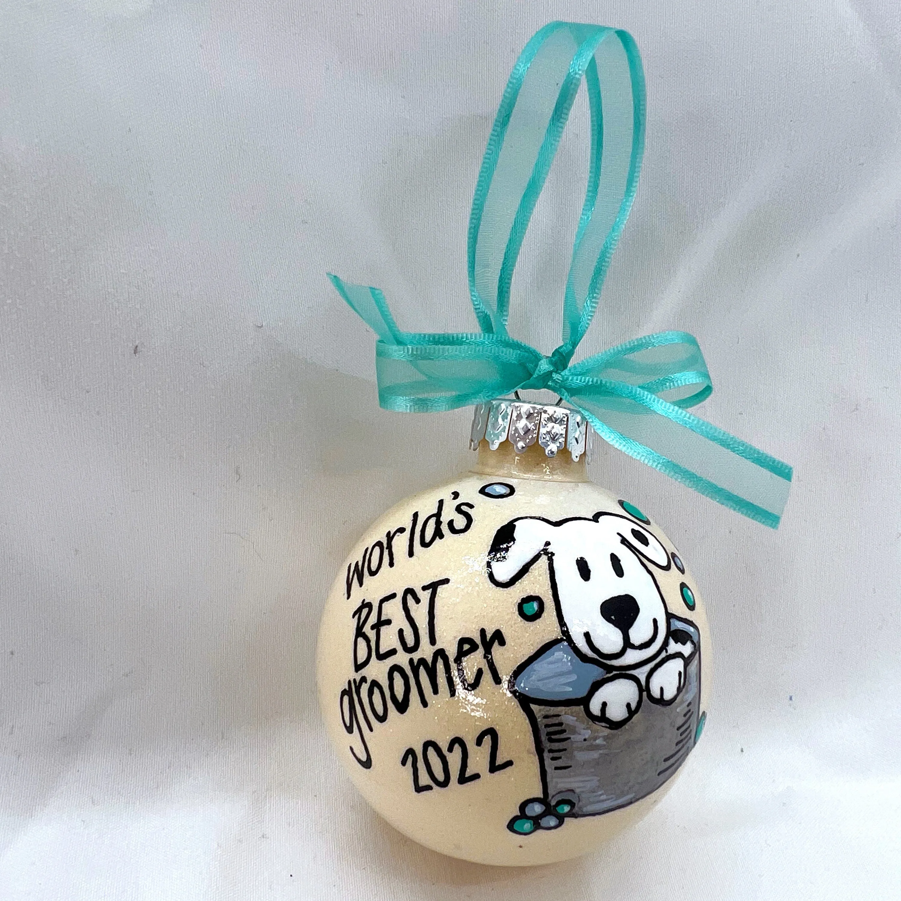 Groomer Ornament - World's Best Groomer, Dog Groomer, Groomer Gift, Pet Groomer, Grooming Gift, Christmas Ornament, Holiday Ornament