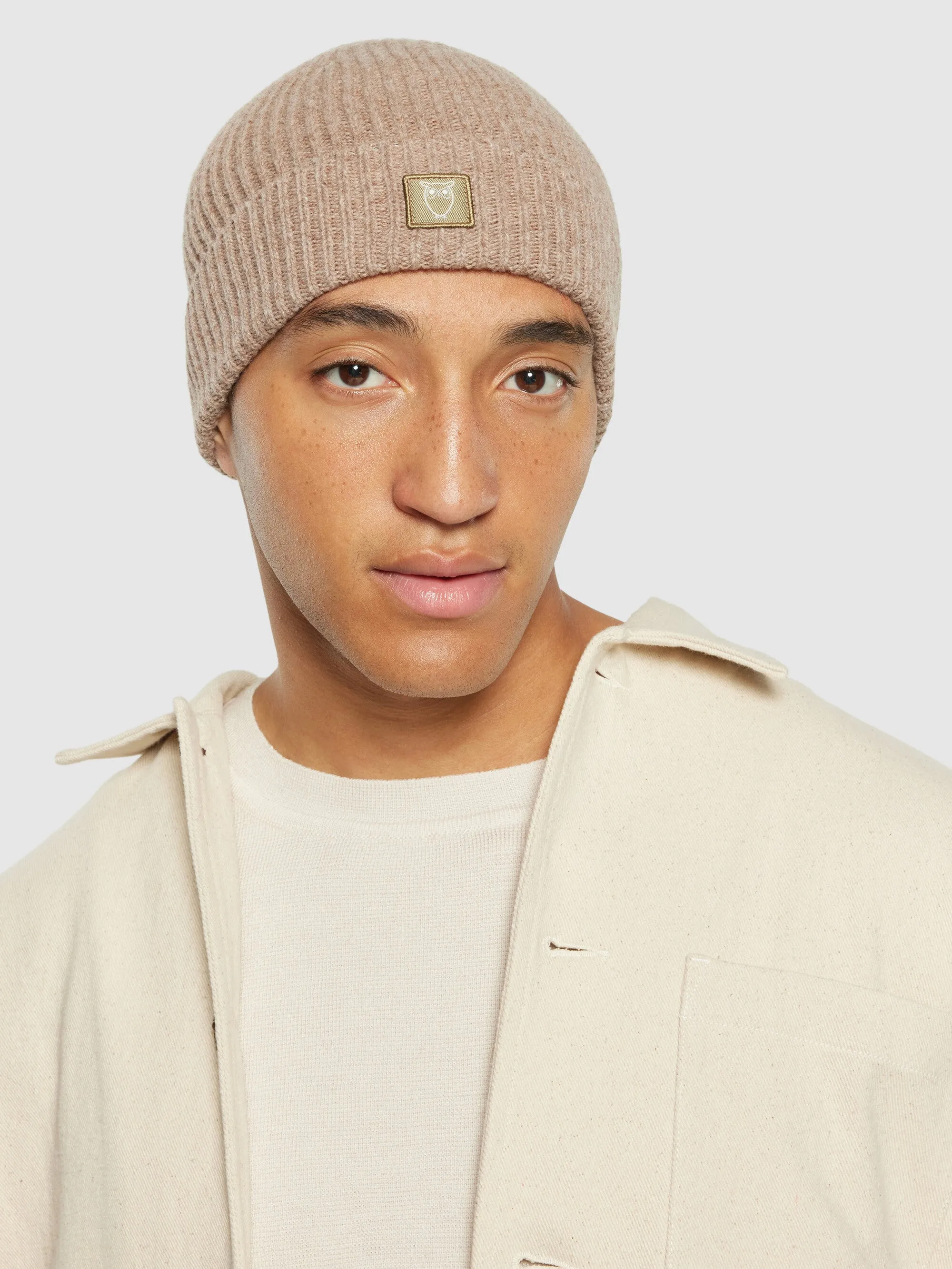 High wool beanie - Kelp melange