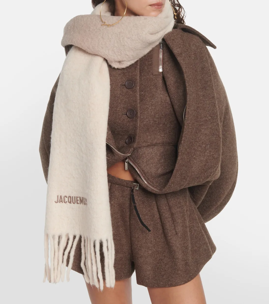 Jacquemus alpaca moisson scarf l'écharpe, beige