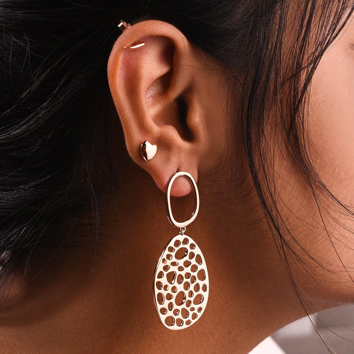 Lattice Double Link Earrings