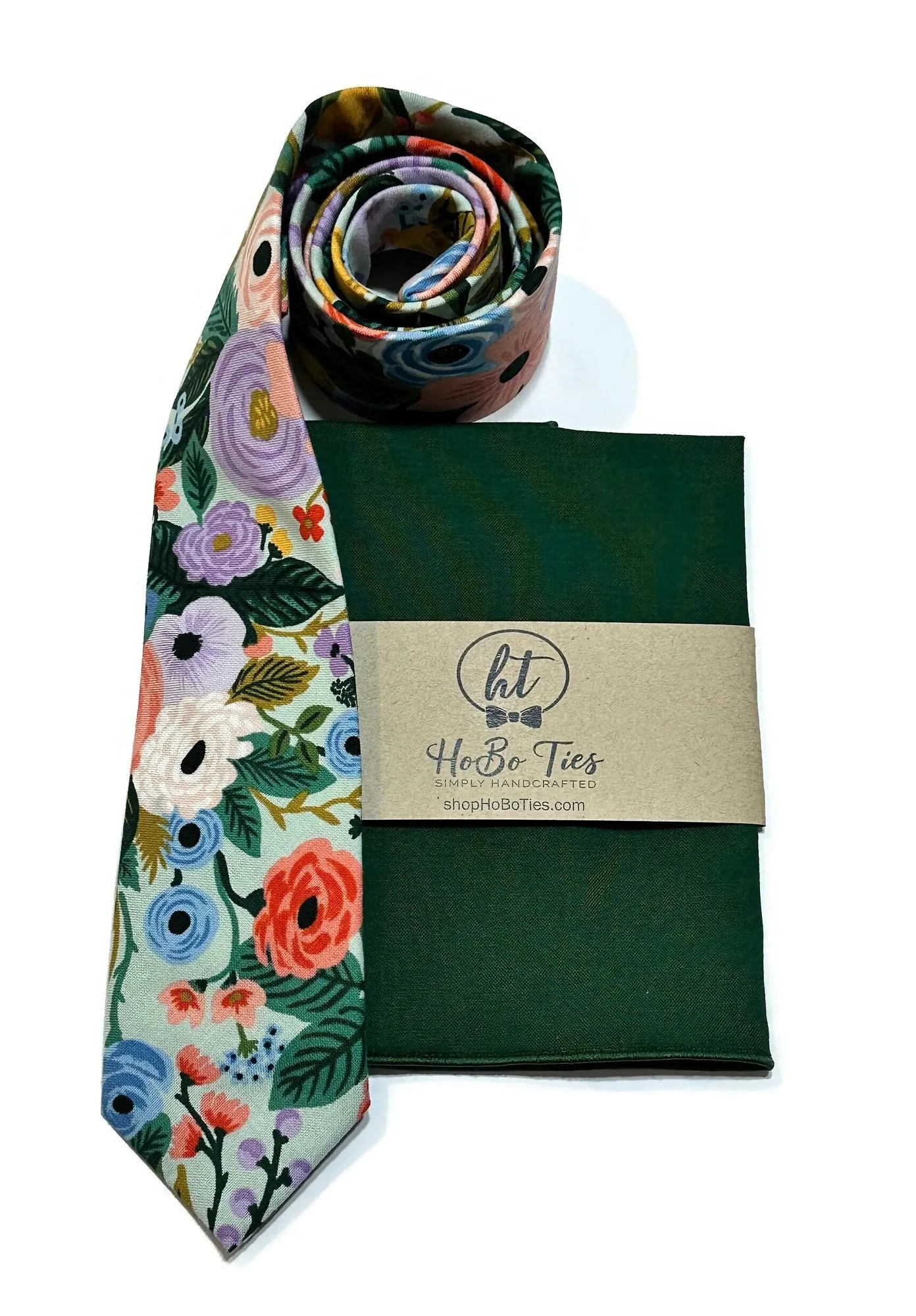 Mint Garden Party Floral Necktie