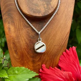 Mocha Stripe Sterling Silver Pendant