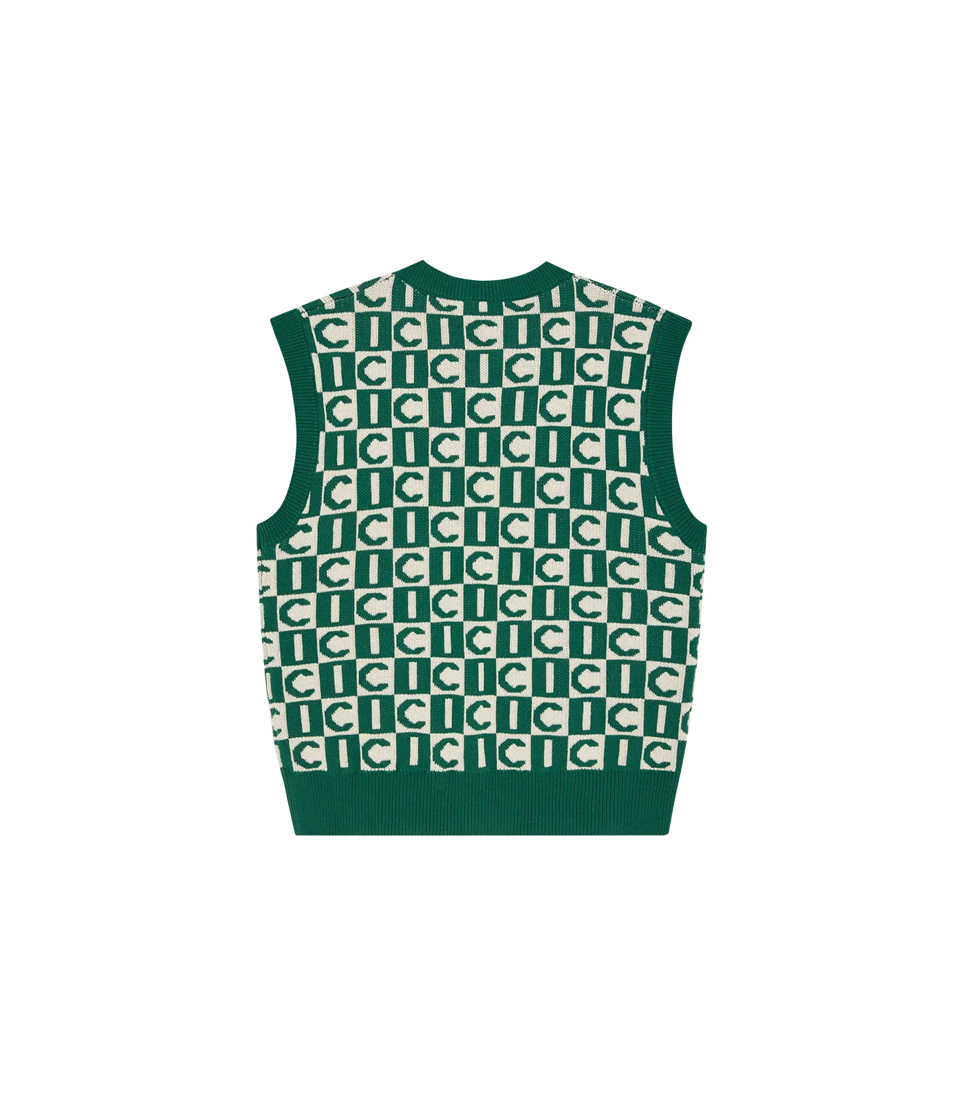 MONOGRAM KNITTED VEST - GREEN