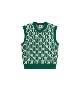 MONOGRAM KNITTED VEST - GREEN