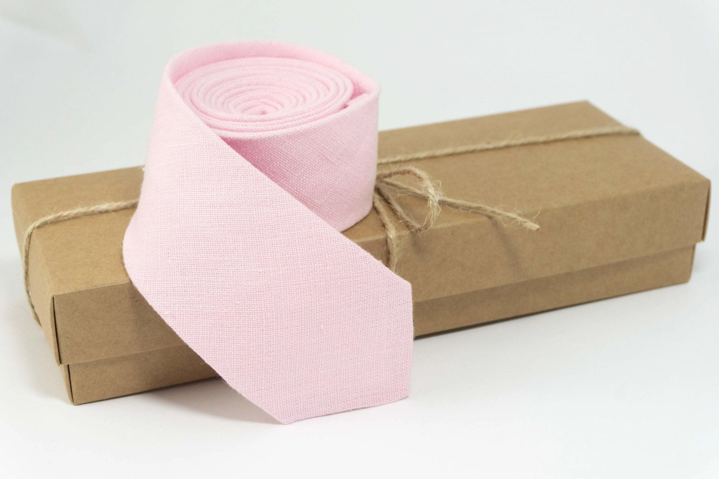 Pink Linen Necktie - Perfect Bow Tie for Men and Boys at Weddings