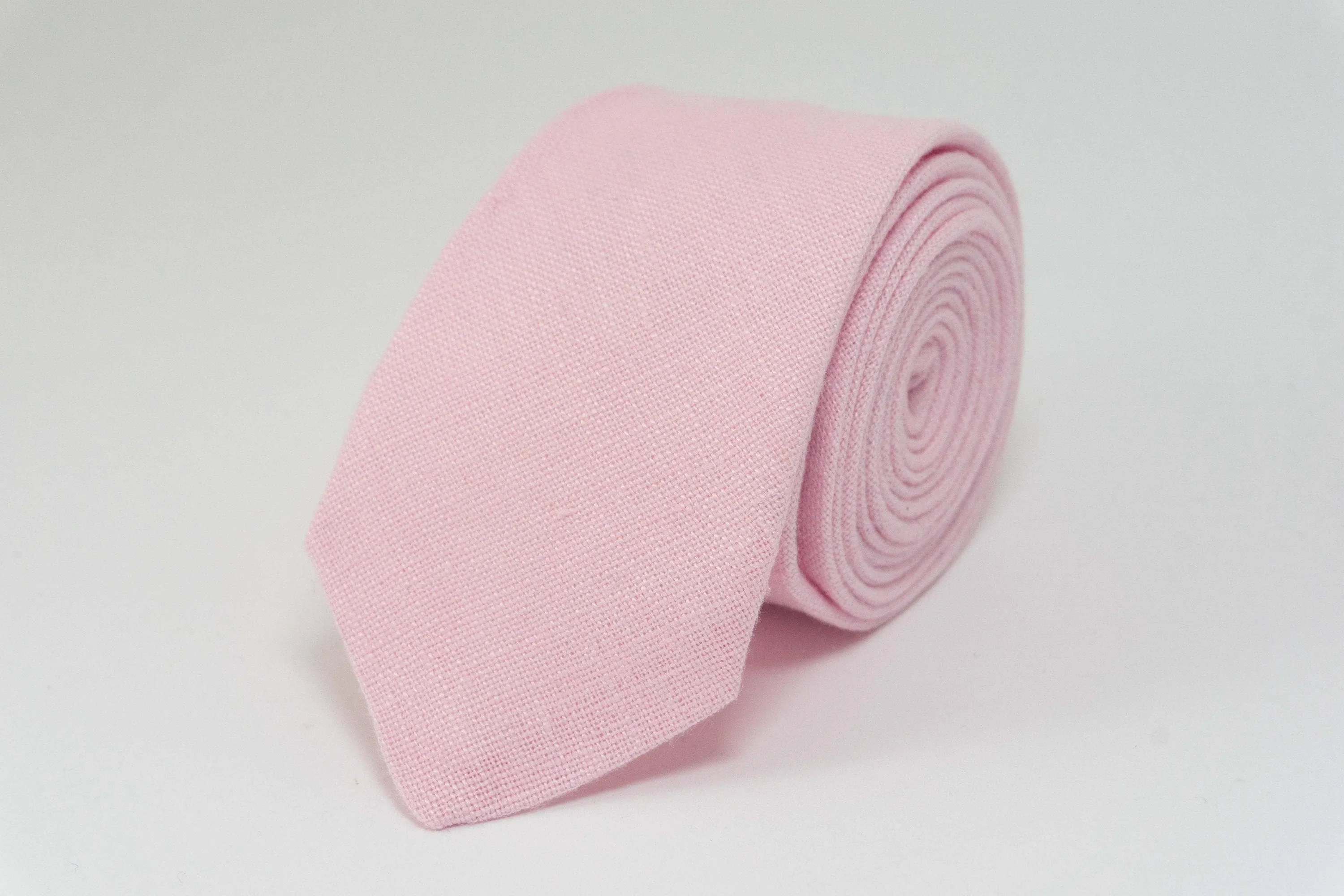 Pink Linen Necktie - Perfect Bow Tie for Men and Boys at Weddings