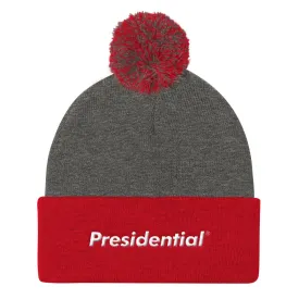 Presidential ® Logo White |  Pom Pom Knit Cap