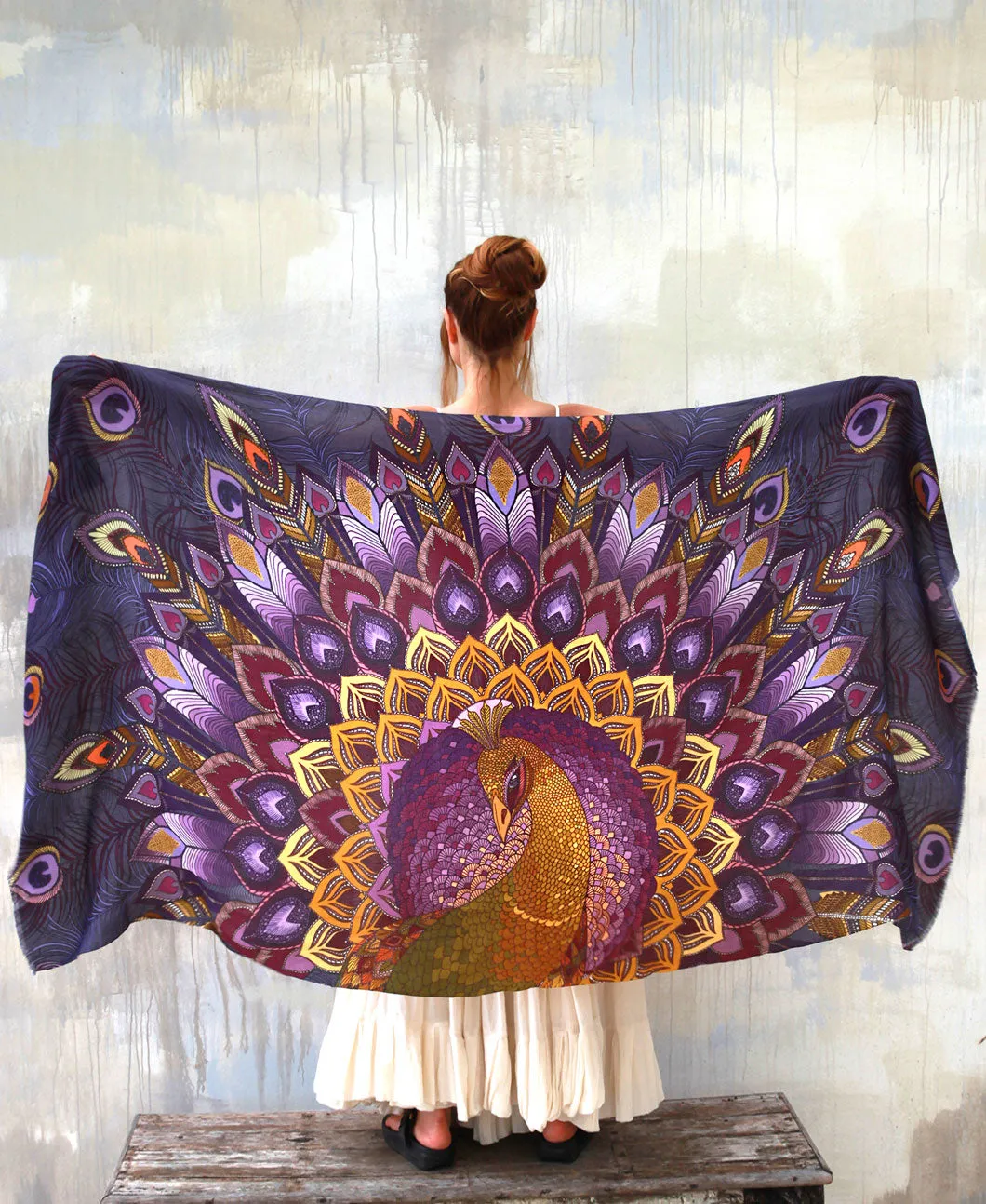 Purple Peacock Shawl