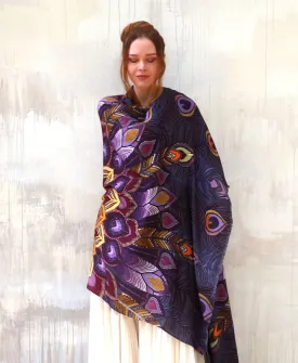 Purple Peacock Shawl