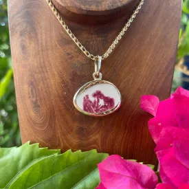 Rasberry Blossom 14k Gold Pendant