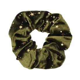 Stella Velvet Star Hair Scrunchie - Green