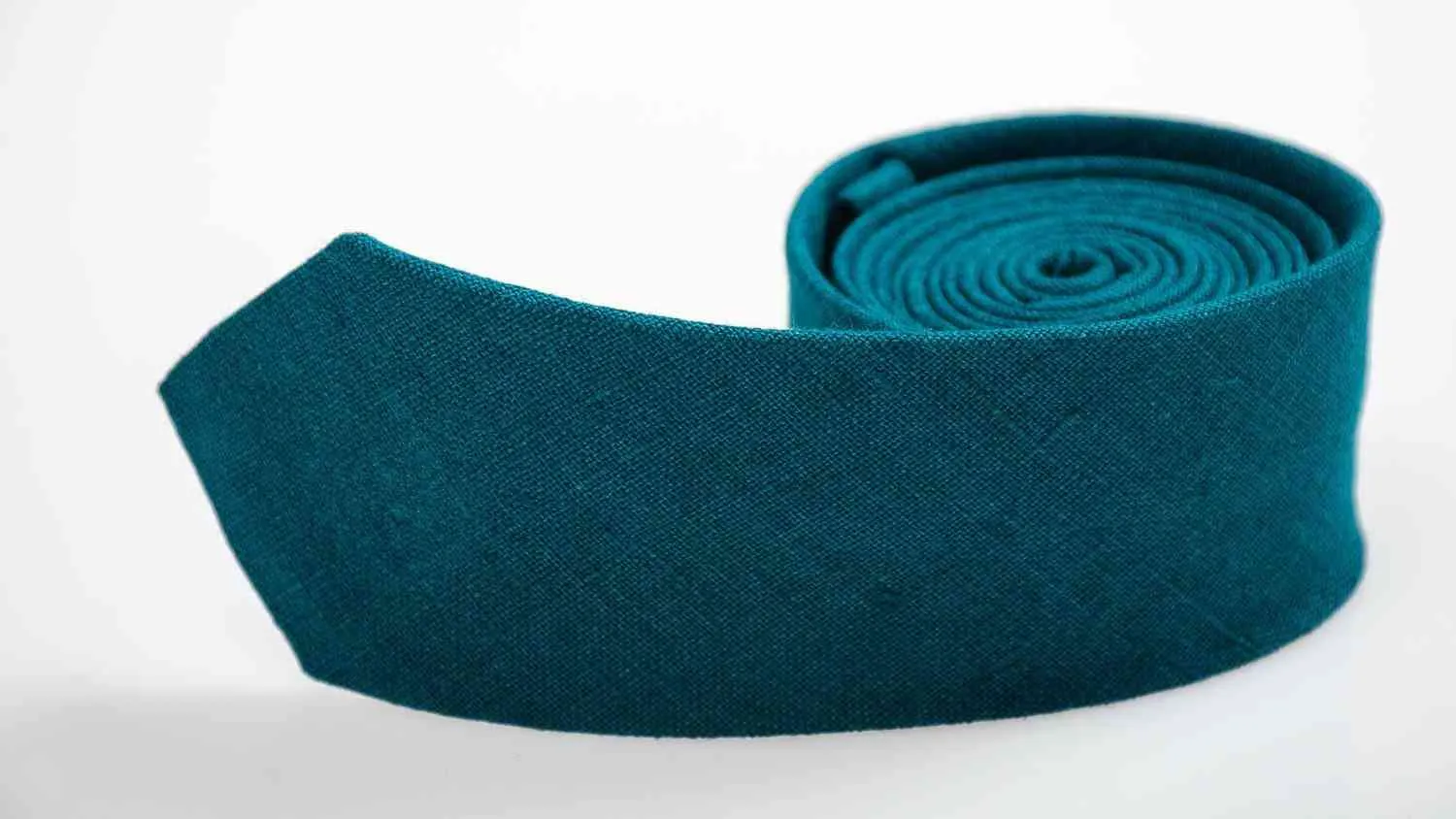 Teal linen mens necktie, teal skinny tie for men - MenLau, bow ties for men